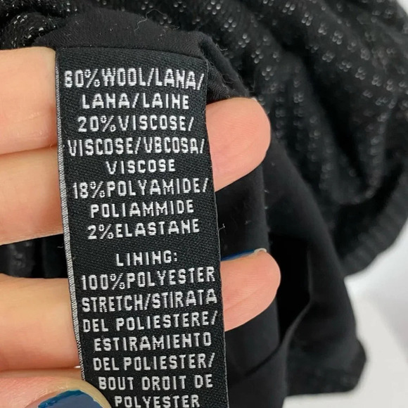 Tibi Sleeveless Wool Pin Tuck Ruffle Dress Womens Size 6 / Small Black White - Picture 7 of 9